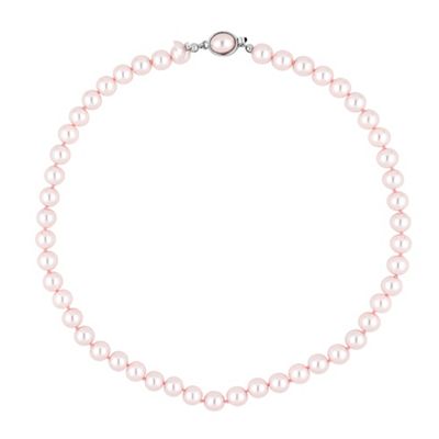 Pink pearl oval clasp necklace